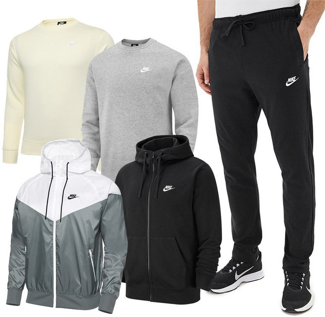 [국내백화점] 나이키 남성용 NSW 스우시 조거팬츠 맨투맨 후드집업 트레이닝 세트