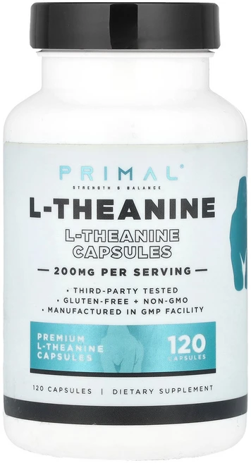 PrePrimal l-테아닌 200mg 캡슐 120정 PrePrimal (프리프라이멀), 1개 - 쿠팡