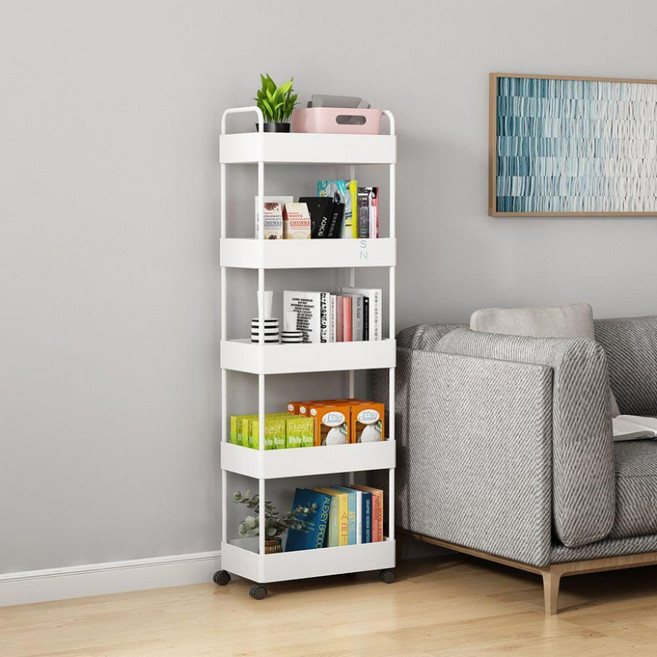 지피아 슬라이딩 틈새 수납장 냉장고 선반 키큰 다용도 이동식, b. 증정수납함1+후크3개