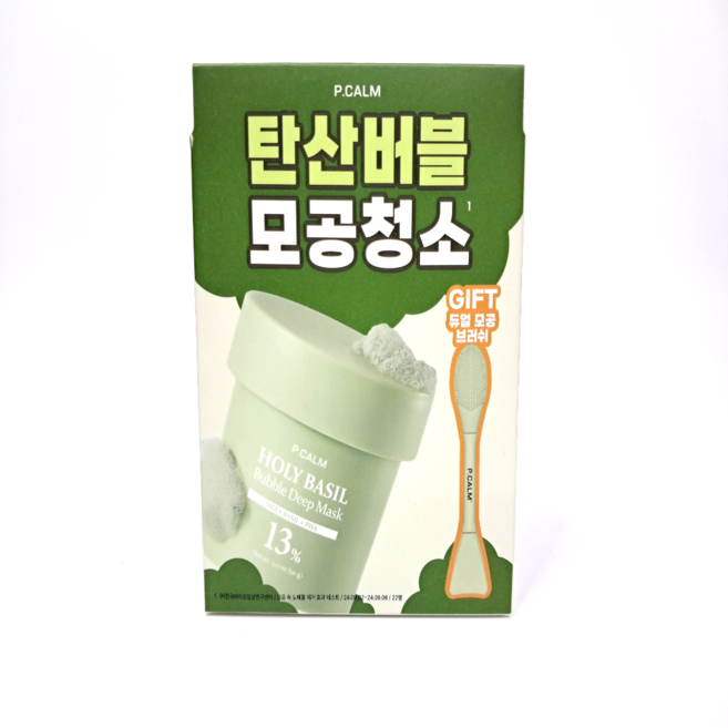 피캄 홀리바질 모공 가글팩 피지 버블 실종팩 슈렉팩 마스크 팩 90g 1개, 홀리바질 마스크(+브러쉬)