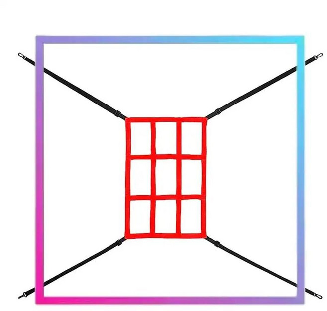 야구 네트용 스트라이크 존 타겟 중앙 존만 네트, 1. black red, 1개