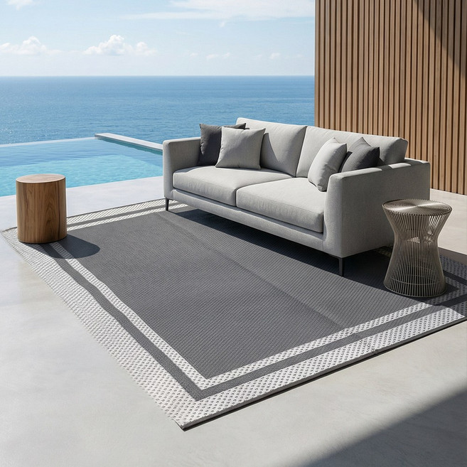 KAIROS OUTDOOR 캠핑러그 캠핑매트 차박매트 캠핑 캠핑용품 에어매트, 화이트 그레이