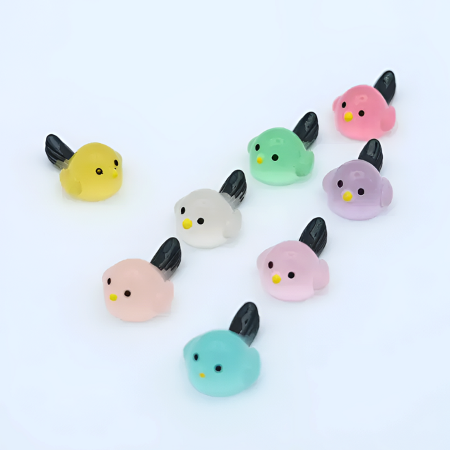 LETOJ 테라리움 소품 미니 야광 피규어 꼬마버드, 1개