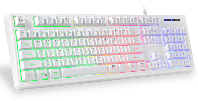 저소음 풀배열 멤브레인 104키 키보드, 젤라토축, CQ104, 화이트