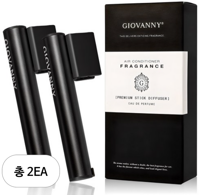 GIOVANNY 프리미엄 파워 스틱 차량용 디퓨저 세트 20g, 블랙체리, 2세트