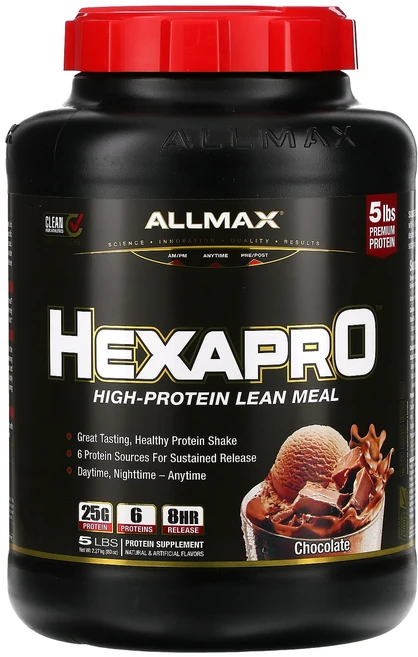 올맥스 Hexapro 울트라-프리미엄 6 가지 단백질 혼합물 초콜릿 5 lbs(2.27 kg), 1개, 1.5L - 쿠팡