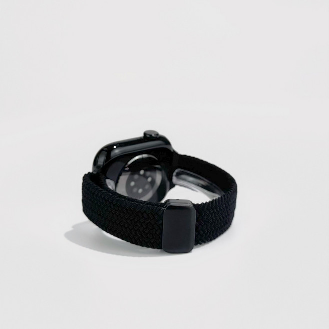 細款尼龍編織錶帶 磁吸扣 適用 Apple watch, 黑色, 1個