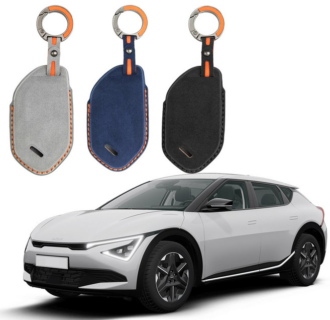 더뉴 EV6 키케이스 스마트키 커버 5버튼 7버튼 알칸타라, 기아KN-I9, 네이비(블루)