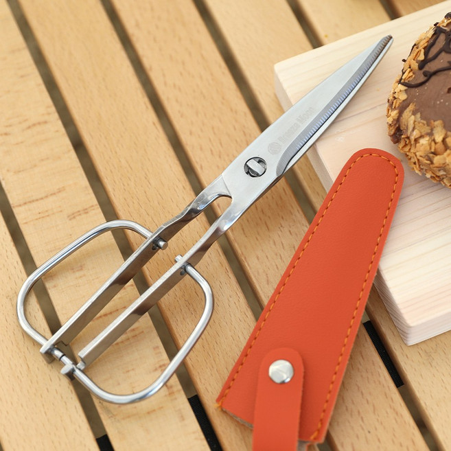 브리즈문 파워커팅 분리형 스테인리스 캠핑용 가위, 분리형 스텐 가위+가죽케이스, 1개