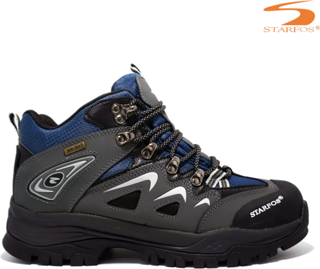 천연가죽 방수 남성 중등산화 스타포스 SF-1905 최고봉 그레이 블루 릿지 그립 250-310 빅사이즈 트레킹화 250-300 305 310