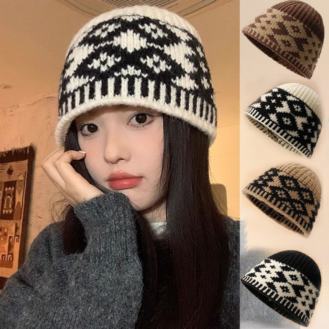 govbom 여성 버킷 니트 비니 모자