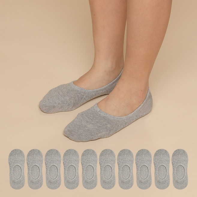 비바슈슈 여성용 쫀쫀하고 구멍안나는 앞코보강 면페이크삭스 10켤레