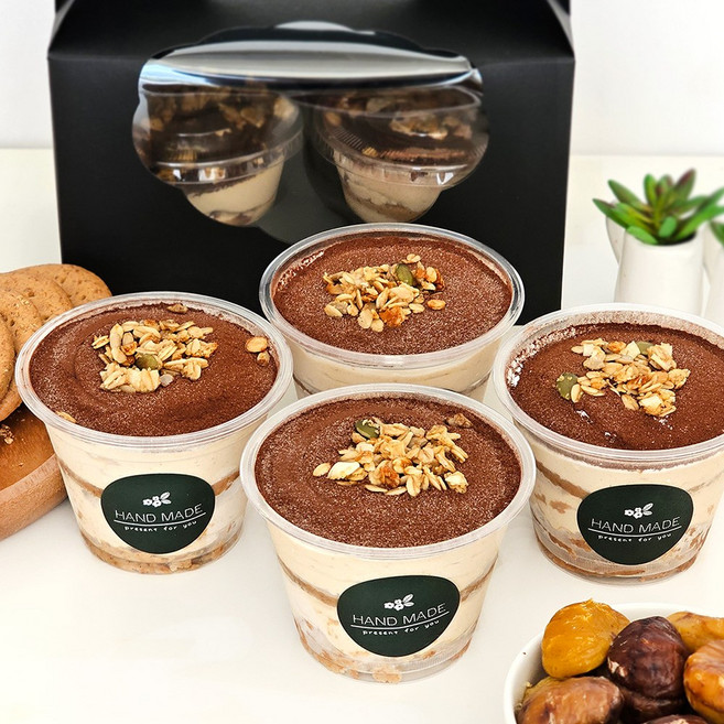 통밀쿠키 밤티라미수 만들기세트 (4개 분량 맛밤 코코아파우더), 1개, 4컵 분량