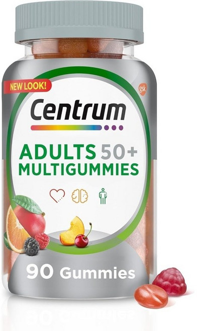 센트룸 어덜트 50 플러스 멀티 구미젤리 90개 비타민 미네랄, 1개, 90정