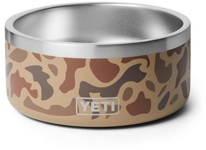 YETI Boomer 4 스테인리스 스틸 미끄럼 방지 강아지 그릇 946.4ml(32온스) 용량 씨폼 161532 8526711470, Wetlands Camo