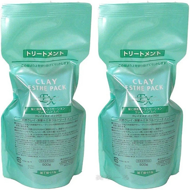 몰토베네 클레이에스테틱 EX 헤어팩 리필 500ml x2 세트, 단일상품개