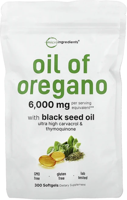 행복하고 건강하게 Micro Ingredients 블랙 씨오일을 함유한 오레가노 오일 소프트젤 300정 백년회로하세요, MicroIngredients블랙씨오일을함유한오레가노오, 1개 - 쿠팡