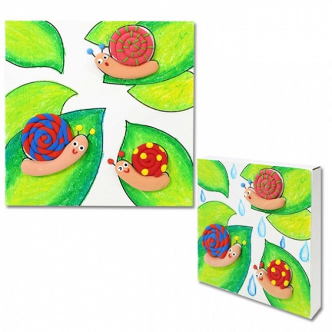 이지피아 뚝딱공작소 어린이 미술학습 교구 클레이 달팽이 액자 만들기 세트, 1인용 (1세트)