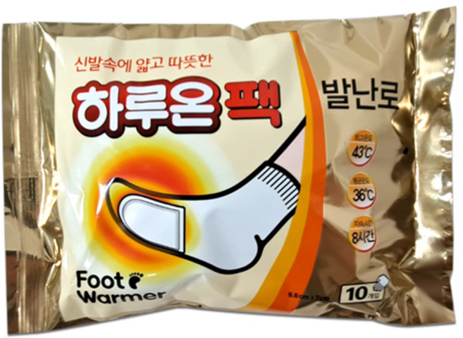 하루온팩 발난로 붙이는 타입 핫팩 10p, 5세트