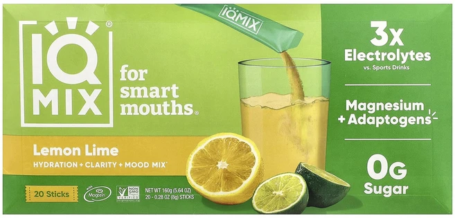 효과가 좋은 IQBAR IQMIX® 수분 공급 + 투명성 + 기분 믹스 레몬 라임 맛 20개입 각 8g(0.28oz) 최저가격, IQBARIQMIX수분공급투명성기분믹스레몬라임맛20개입, 160g - 쿠팡