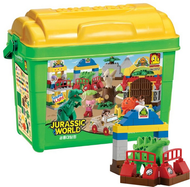 옥스포드 토들블럭 JW2812 쥬라기월드 공룡대탐험(대) 블록 장난감, 1개, 혼합색상