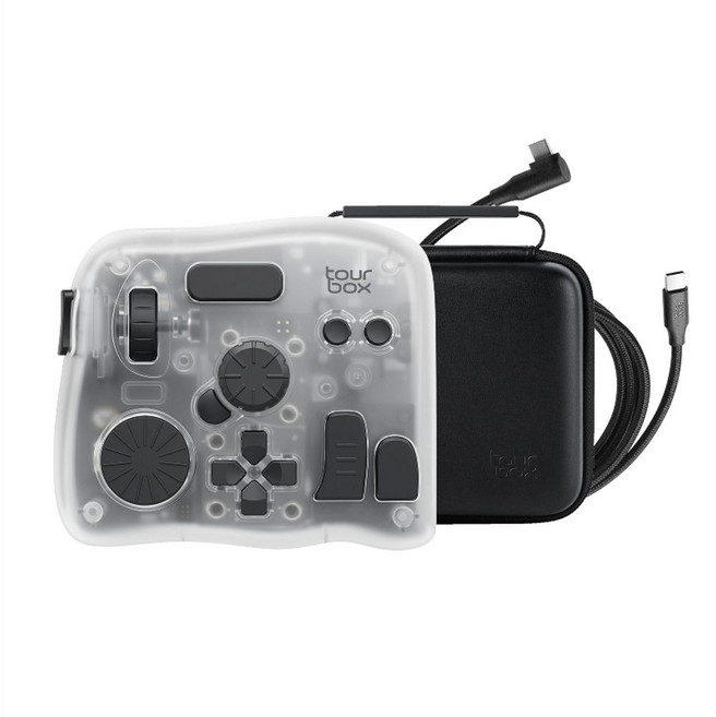 TourBox elite plus 사진 블루투스 키보드 무선 csp 편집 드로잉 컨트롤러, D. 플러스 아이스 야오 반투명 블랙  블랙 , A., 1개