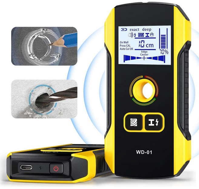 프리라이프 다기능 벽체 탐지기 스터드 파인더 철근 전선 목재 스캐너 버저 알림/천공 표시, 1개