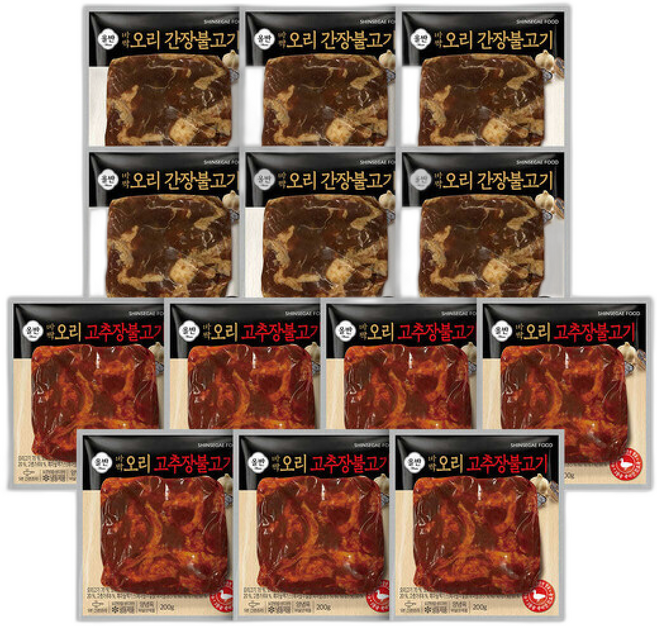 신세계푸드 올반 바짝오리불고기 (간장맛 6 고추장맛7), 13세트, 200g