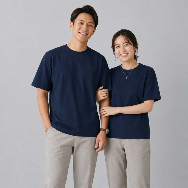 280克重磅純棉短T, 藏青色