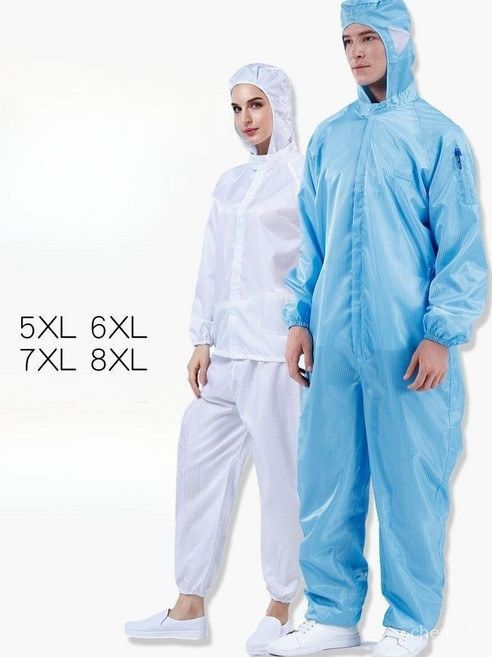 빅사이즈 방진복 작업복 5XL~8XL 정전기방지 반도체 일체형 분리형 먼지방지 클린룸
