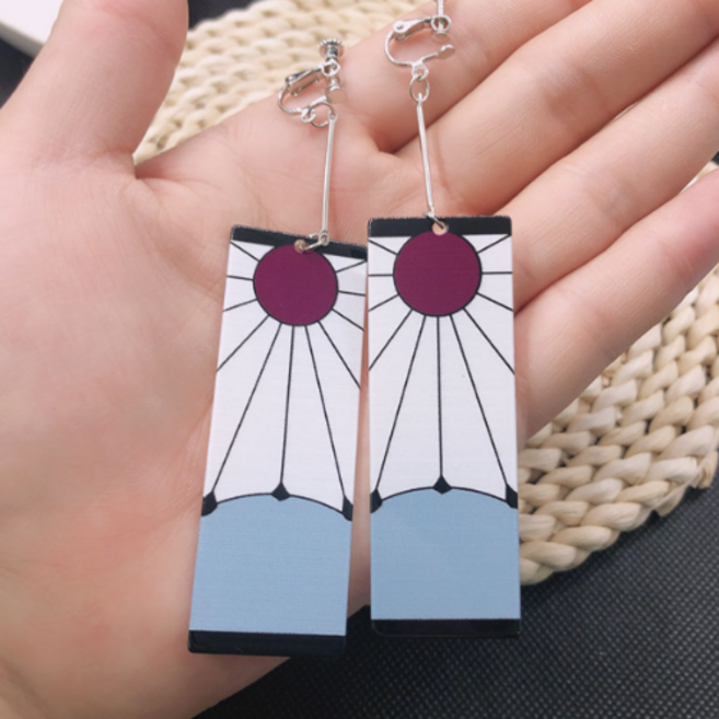 애니메이션 귀칼 굿즈 코스프레 아크릴 귀찌 탄지로 귀걸이