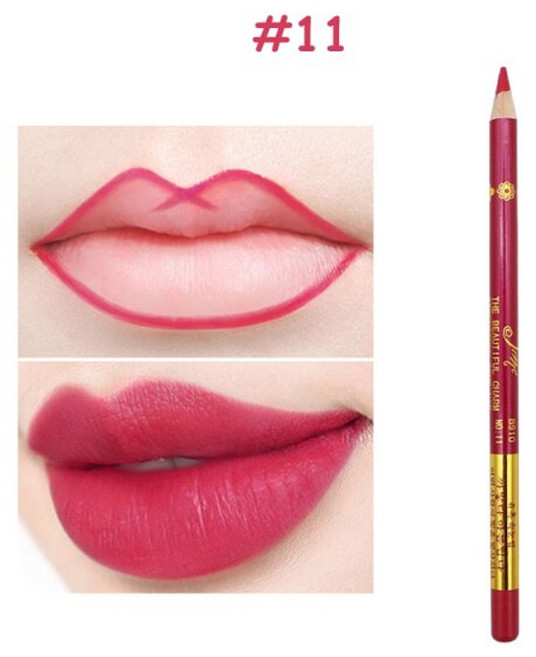 립글로즈 립틴트 립밤 립라이너 잘 지워지지 않는 착색 타투 립스틱 틴트 1pc 방수 매트 립 라인 펜 입술 아이 라이너 블러쉬 메이크업 롱래스팅 문신 스케치 염료 라이너 연필, 열하나, 11
