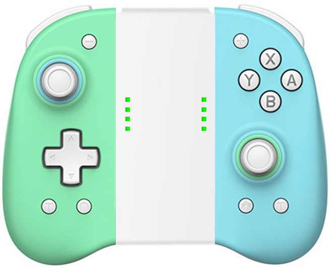 VILCORN 게임패드 닌텐도 스위치/OLED/LITE 호환 호환 블루투스 무선 조이콘 컨트롤러 진동/모션센서 지원 홀 트리거 조이스틱, 청록색, 1개, JOY4
