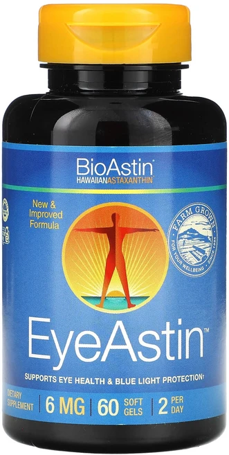 Nutrex Hawaii BioAstin EyeAstin 하와이 아스타잔틴 6mg 소프트젤 60정(소프트젤 1정당 3mg), NutrexHawaiiBioAstinEyeAstin하와, 1개, 60정 - 쿠팡