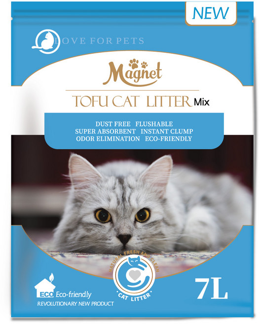 마그넷 고양이 두부모래 7리터 X 1ea /고양이모래 화장실 두부모래가는입자, 7L, 1개, 믹스향