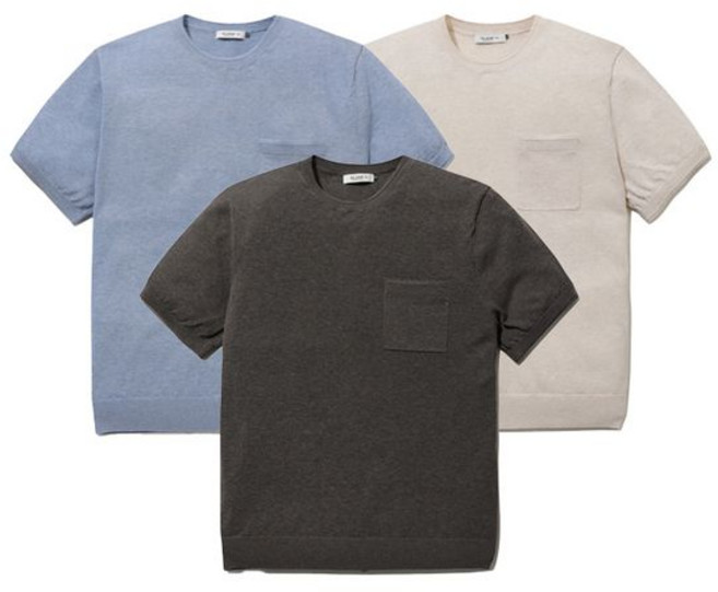 올젠 남성 솔리드 라운드 반팔티 ZBG2ER1203