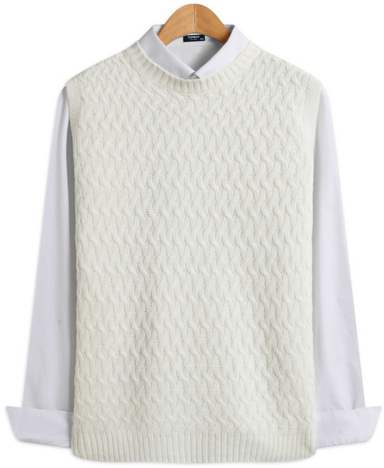 탑보이 남녀공용 철조망 라운드넥 니트조끼 (SCC1676PT)