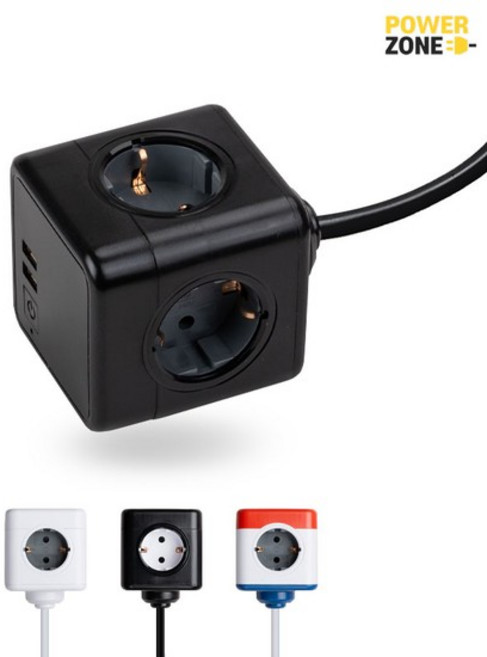 [오늘출고] 파워큐브V2 익스텐디드 USB 4구 3M 절전스위치 고용량멀티탭 /큐브멀티탭/4구멀티탭, 1개, V2-1454BK-3M 블랙