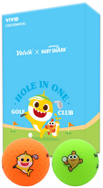 볼빅 골프공 선물세트 비비드 아기상어 3피스, 혼합색상, 6개입, 1개