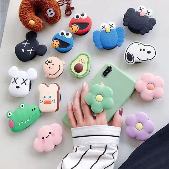 구름마켓 스마트톡 그립톡 핸드폰 홀더 귀염뽀짝 말랑말랑 시리즈, 1개, 4.쿠키