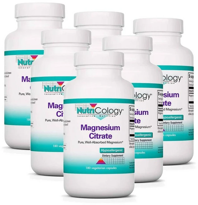 뉴트리콜로지 마그네슘 시트레이트 Nutricology Magnesium Citrate, 6개, 180정 - 쿠팡