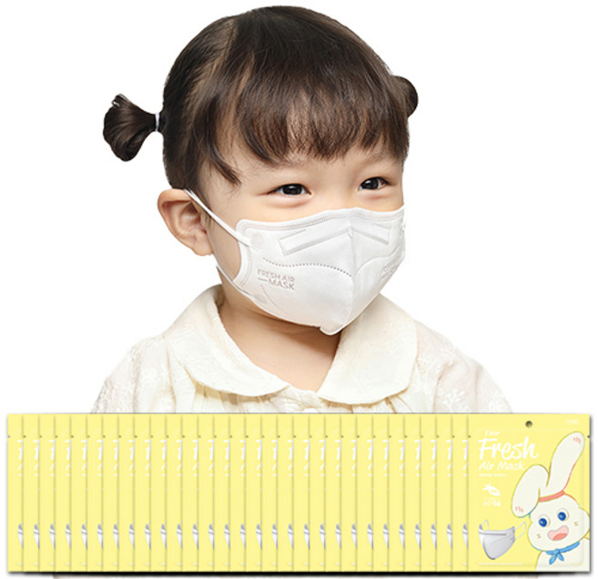 KF94 초소형S 에버프레쉬 에어 마스크 얇고 가벼운 아기용 쾌적마스크 새부리형 귀편한 숨쉬기편한, 1개입, 25개, 화이트