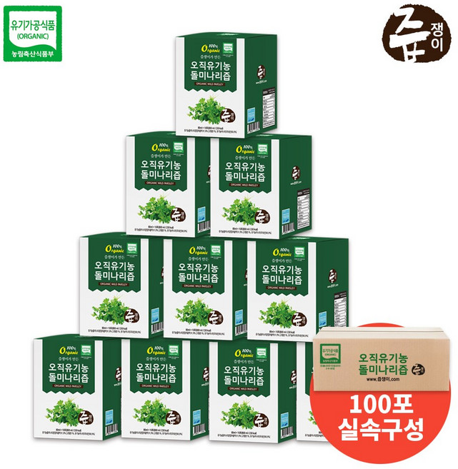 오쿡 즙쟁이 유기농 돌미나리즙 1박스 100포 실속포장, 80ml, 100개