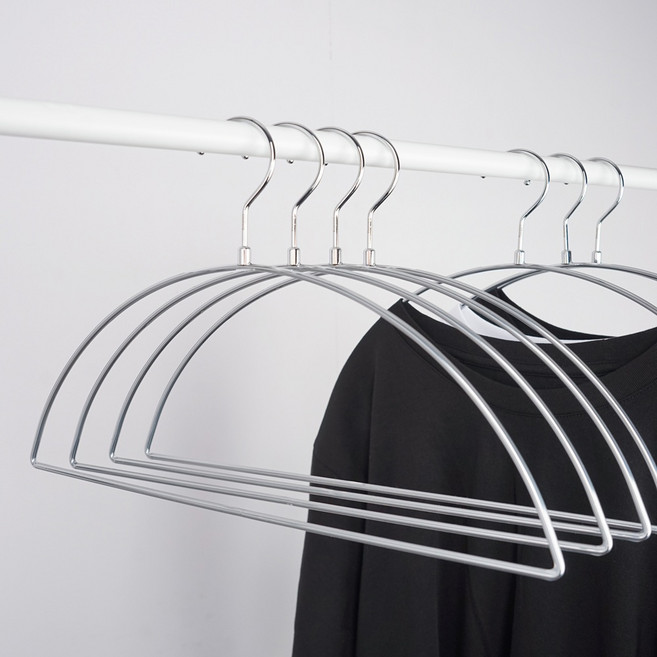 아워레이지 어깨뿔방지 옷걸이 논슬립 미끄럼방지 회전고리 라운드형 슬림옷걸이 크롬 10개, 1세트, 실버