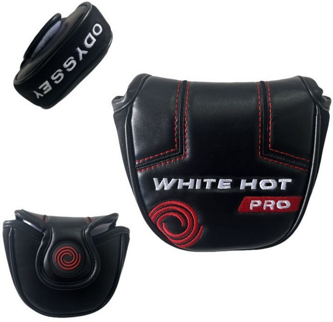 오디세이 골프 퍼터 커버 반원형 퍼터 커버 자석 클로저 캡 직선형 레드 1개, 반원 WHITE HOT-자석