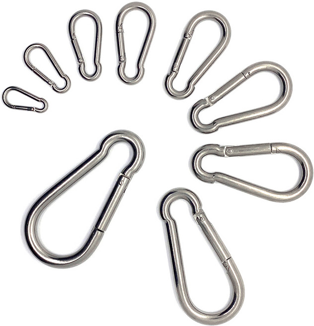 리우툴 스텐 비너 카라비너 푸쉬형 연결고리 등산 고리 체인 와이어 연결 부속, 스텐비너6mm