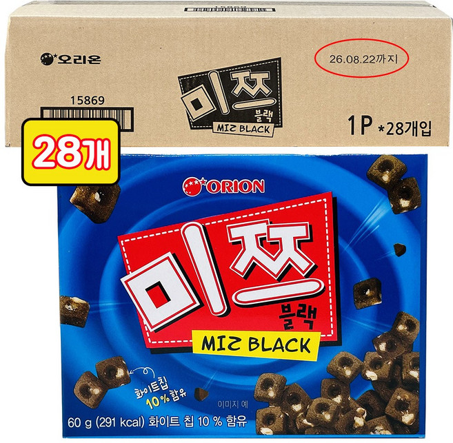 오리온 미쯔블랙 60g한박스, 60g, 28개