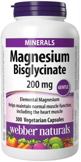 Webber Naturals 마그네슘 영양제 Magnesium Bisglycinate 200mg 60정, 1개, 300정