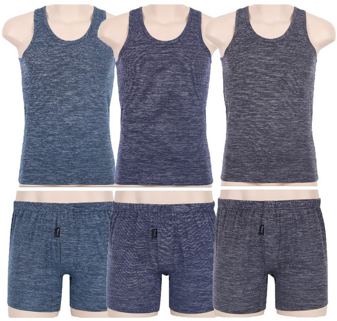 폴밋 남자 스판 텐셀 런닝 + 트렁크 팬티 6종 세트 PMT801 + PMR447