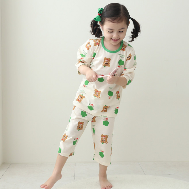 잼베이비 유아동 7부 소프트탄탄 일상복 실내복 구김이 적고 부드러우며 짜임이 좋은 상하세트